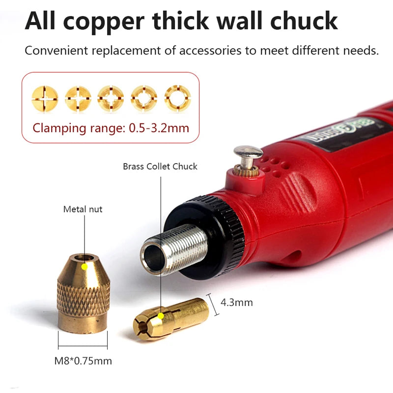 Ansoff cordless rotary tool kit with engraving pen, wireless drill, and 24 accessories for woodworking, jewelry, metal, and glass projects.