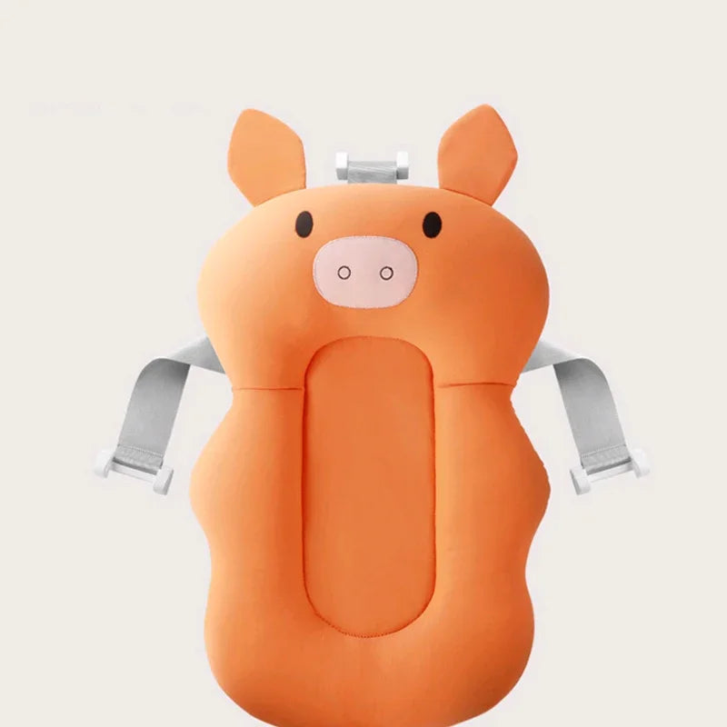 Ansoff baby shower bath tub pad, soft non-slip bath support cushion with animal design for newborn safety and comfort.