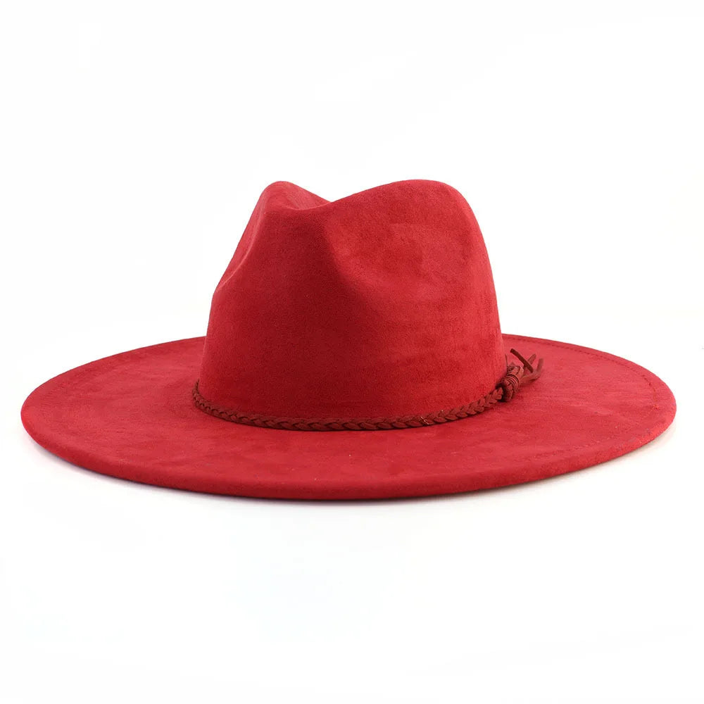 Ansoff Malachite Green suede fedora hat with wide brim, suitable for men and women, autumn winter felt hat, classic church style.