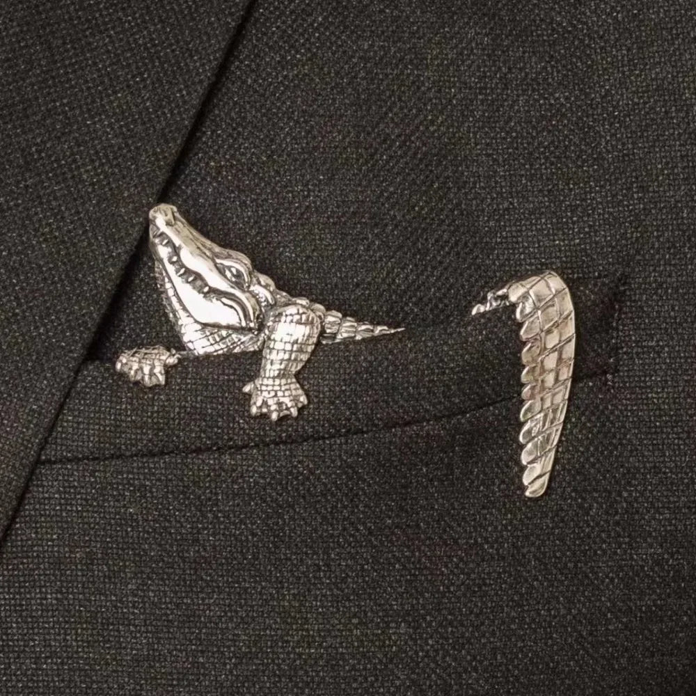 Ansoff creative crocodile, tiger, and octopus animal brooches for men and women, vintage-style jewelry for suits and coats.