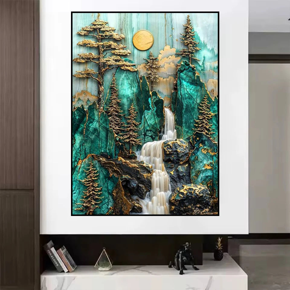 Diamond Mosaic Golden Bonsai Sanctuary Art Diamond Painting New Series 2025 Green Tree Diamond Embroidery Cross Stitch Home Gift