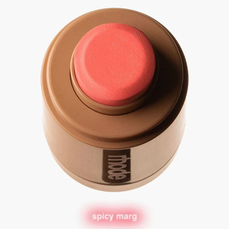 Ansoff brand skin balm, jelly bean lip gloss, spicy marg juice box pocket blush stick, waterproof blusher and moisturizing lipstick.