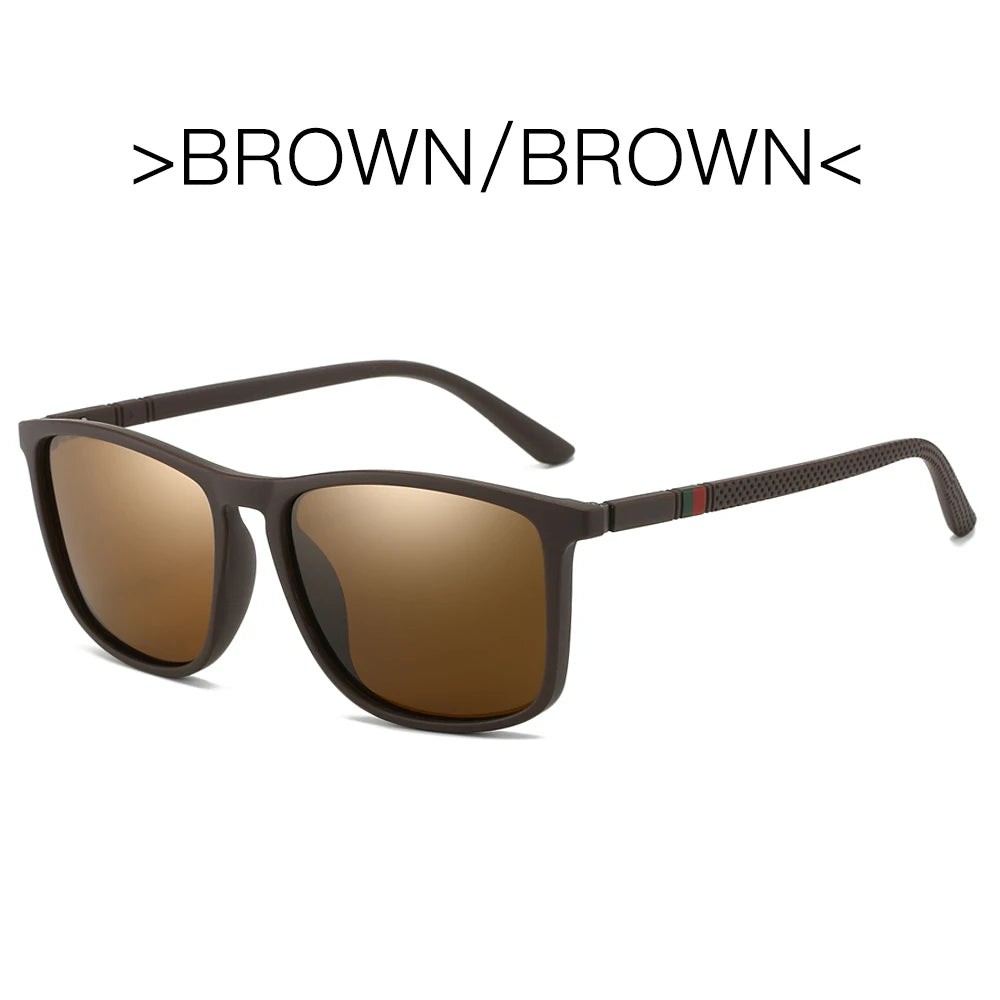 Sports Sunglasses for Men Polarized Comfortable Wear Square Sun Glasses Male Light Weight Eyewear Accessory with Origina UV400 - Acros