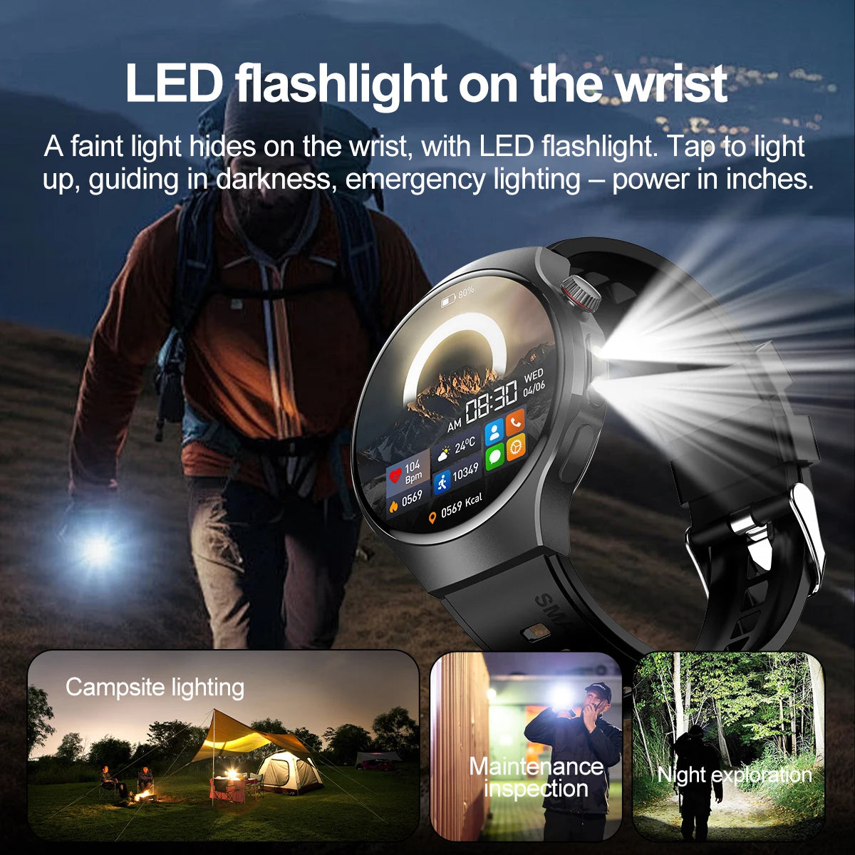 2025 Watch 5 PRO Smart Watch Men LED Flashlight 150+Sports Fitness Track Heart Rate Bluetooth Call Smartwatch Man Watch 5 PRO
