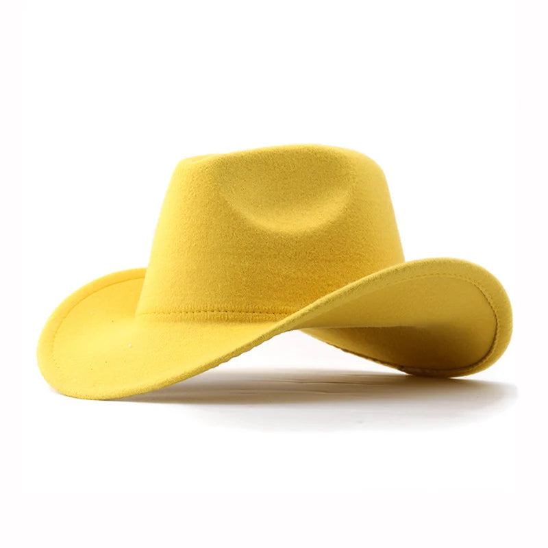 Unisex vintage Western cowboy hat in felt with roll brim, suitable for Western parties and bar events, by Ansoff.