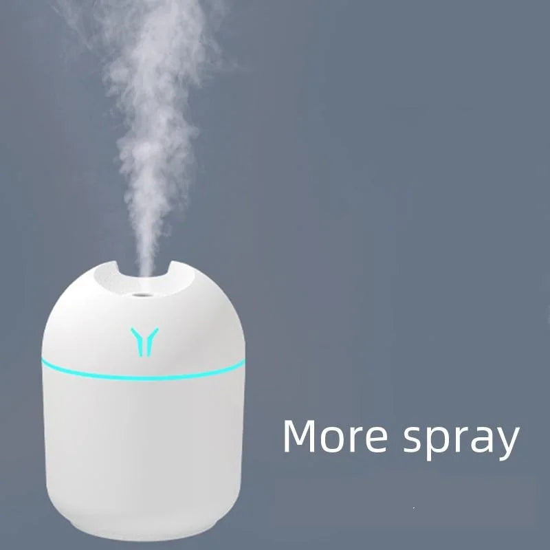 Ansoff 250ML USB mini air humidifier and aroma diffuser with LED color lamp, ultrasonic mist maker for home or car use.