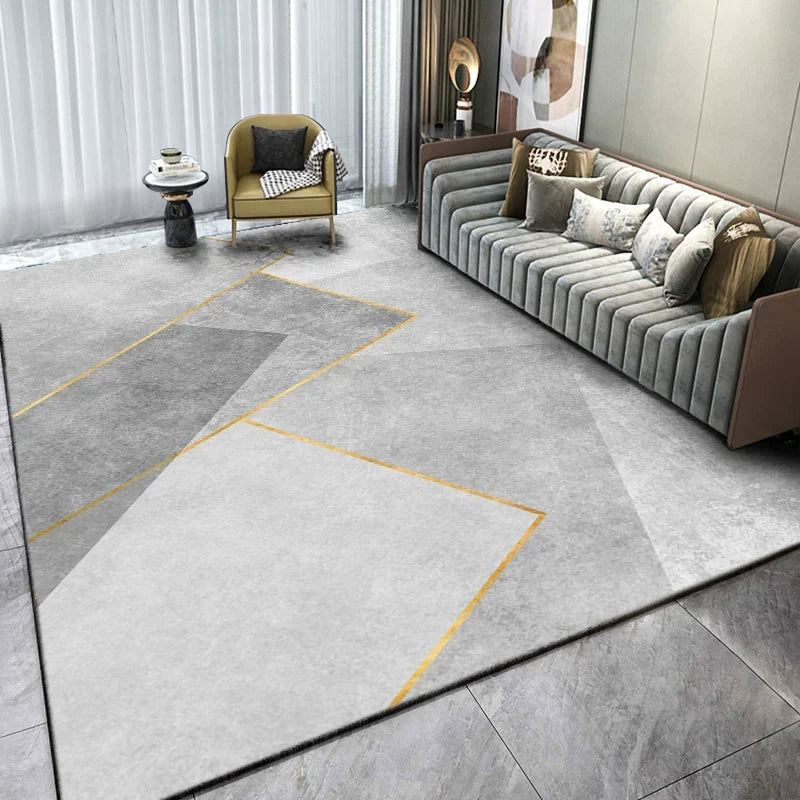 VIKAMA 2026 Light Luxury Living Room Carpet Non-Slip Washable Floor Mat for Sofa Bedroom Cloakroom Home Decor