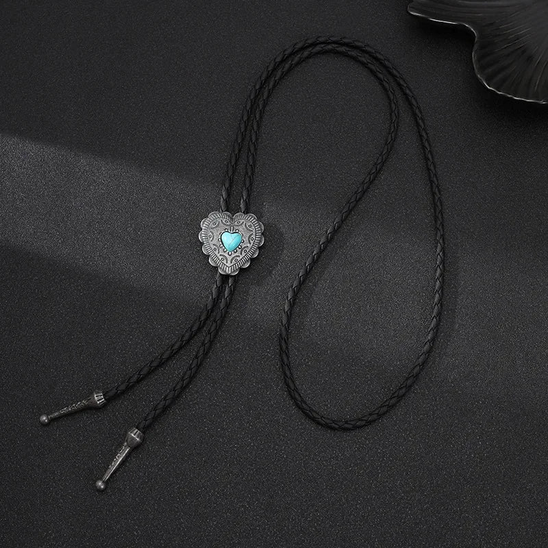 Vintage Cowboy Jazz Hat Alloy mens bolo tie Men Women Leather Rope Long Necklace Sweater Chain shirts Bolo Tie Men Accessories