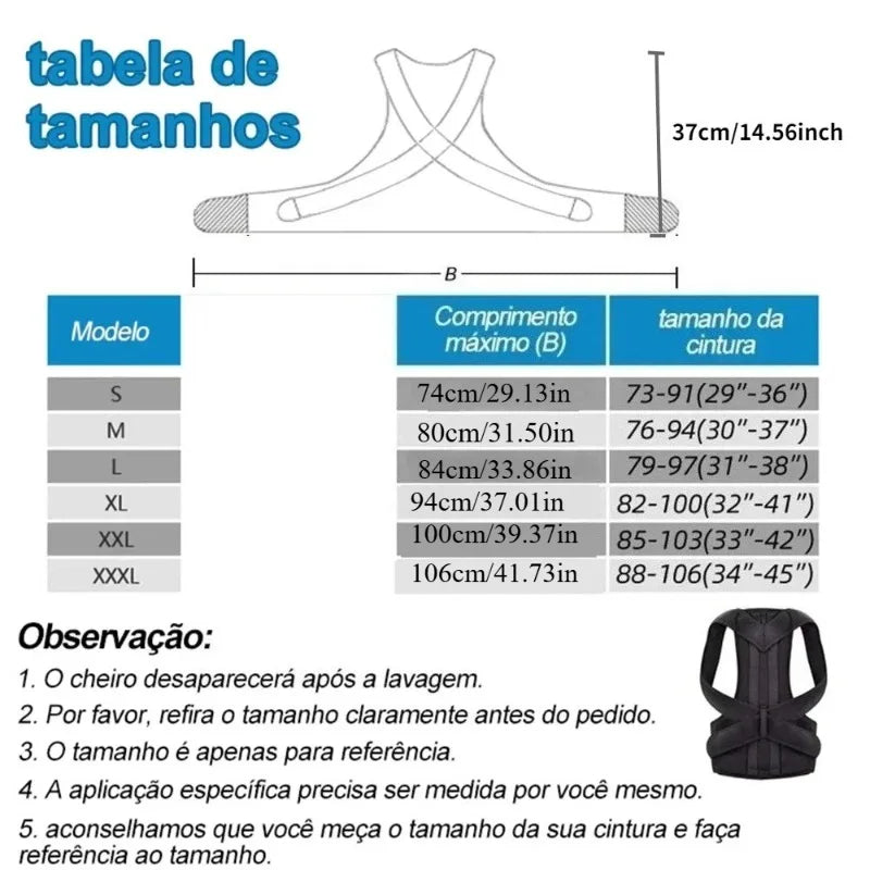 Reinforced Belt Lumbar Column Posture Corrector Vest  Adjustable Back Support Strap Shoulder Spine Brace Neck Stretcher Trainer - Acros