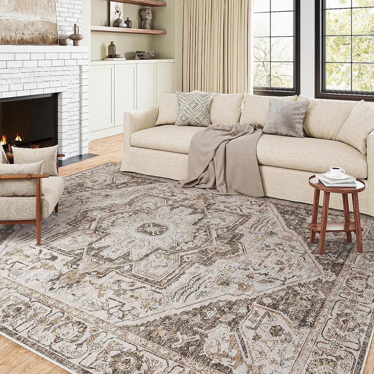 VIKAMA Nordic Light Luxury Large Carpet Living Room Sofa Tea Table Carpet Bedroom Bedside Carpet Modern Simple Home Decoration