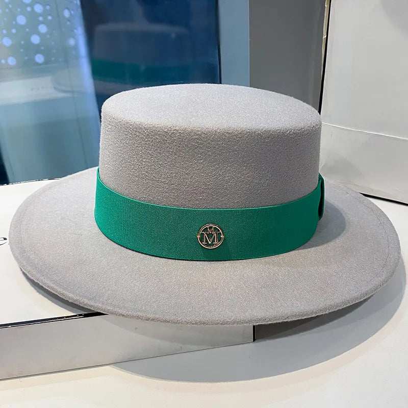 Elegant women's fedora hat by Ansoff featuring a ribbon band, suitable for weddings and fashionable jazz or dress occasions.