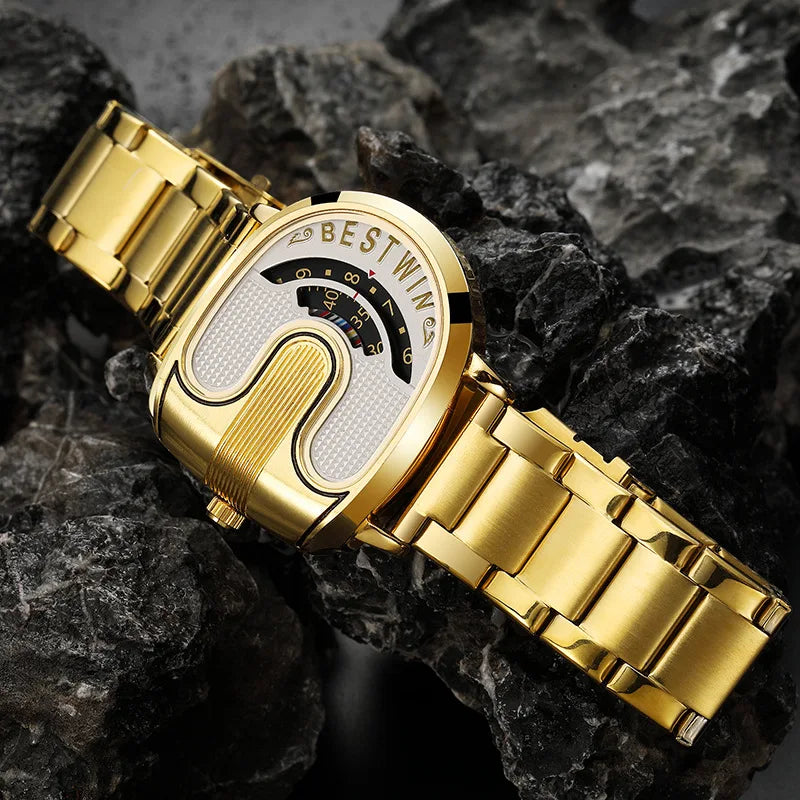 Men Watches Top Brand Luxury Golden Unique Design Wrist Watches For Men Stainless Steel Quartz Male Clock relogio masculino 2025 - Acros