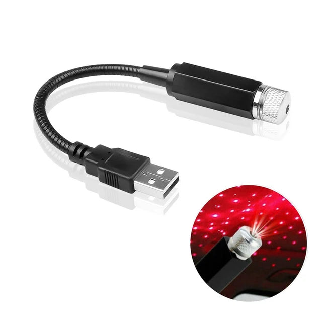 Mini LED Car Roof Star Night Light Projector Atmosphere Galaxy Lamp USB Decorative Adjustable for Auto Roof Room Ceiling Decor - Acros