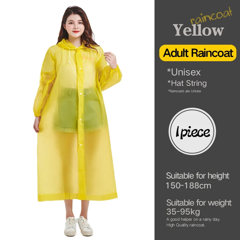 Eva Raincoat Adult Men's and women's universal black waterproof thickened portable camping hiking music festival raincoat