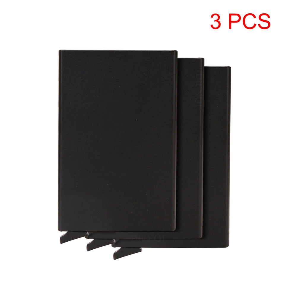 Rfid Smart Wallet Card Holder Metal Thin Slim Men Women Wallets Pop Up Minimalist Wallet Small Black Purse Vallet Walets for Men - Acros