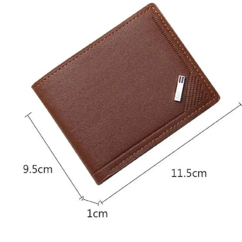 Men's leather short wallet thin wallet foldable minimalist soft leather wallet - Acros