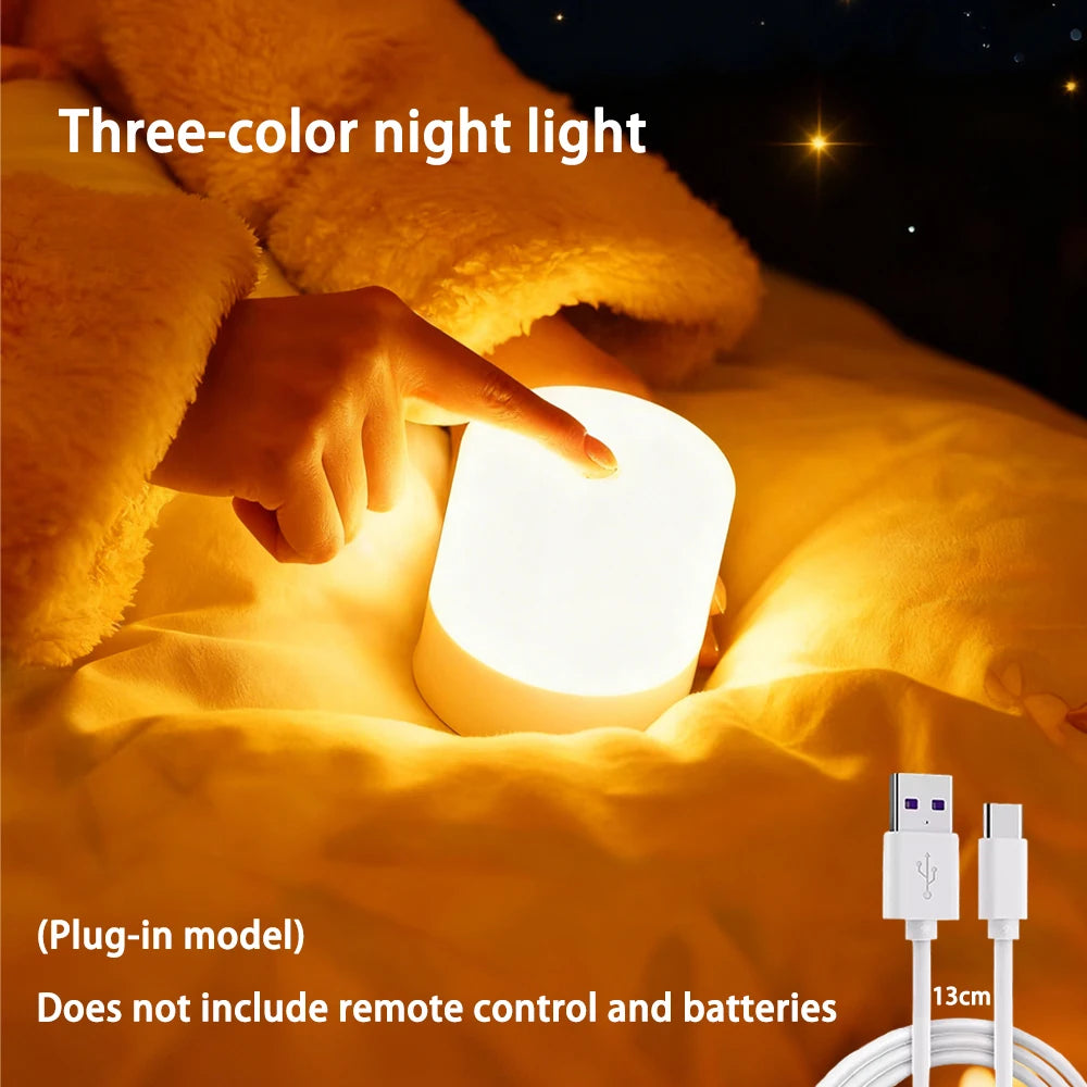 Ansoff LED night light desk lamp with dimmable, rechargeable, touchscreen controls and RGB color options for bedroom or bedside use.
