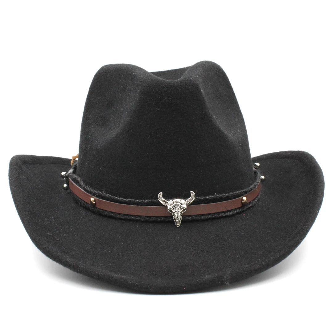 Unisex kids cowboy hat by Ansoff, western style cowboy cap with wide brim, perfect for costume parties, Halloween, Christmas, or birthdays.