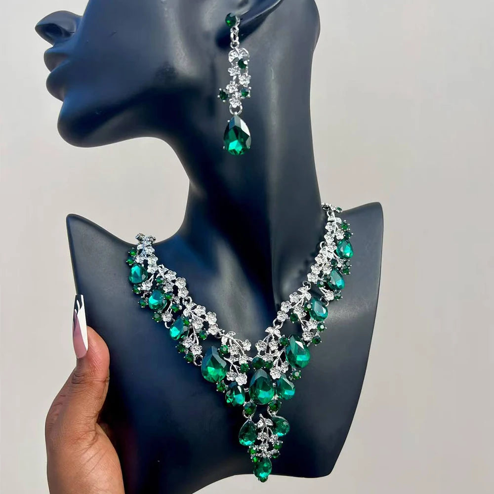 Elegant Imitation Big White Pearl Necklace Earring Jewelry Set for Women Party Wedding Pearl Accessories