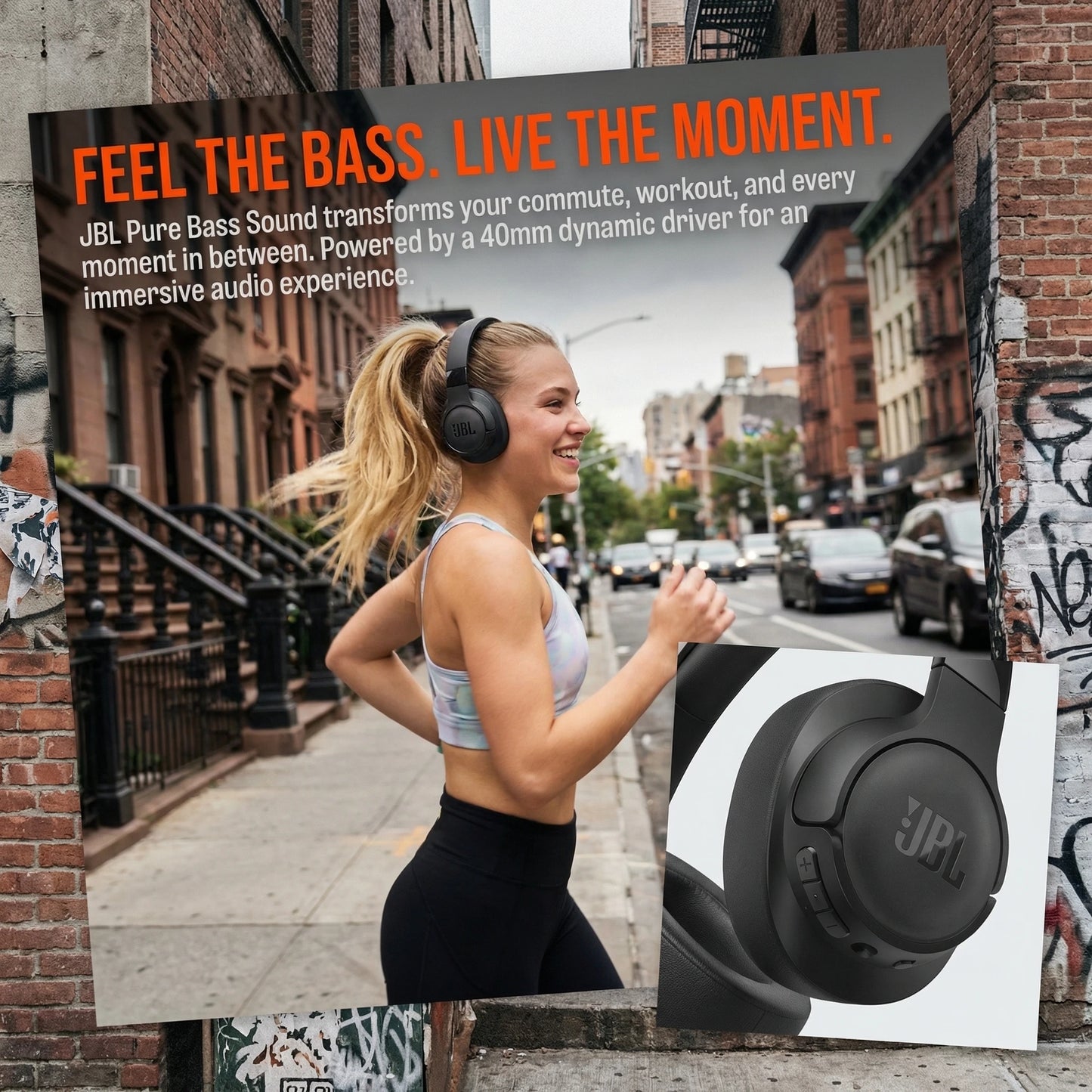 JBL Tune 720BT Wireless Over-Ear Headphones, Bluetooth 5.3, 76H Battery, Pure Bass Sound, Foldable & Lightweight Design