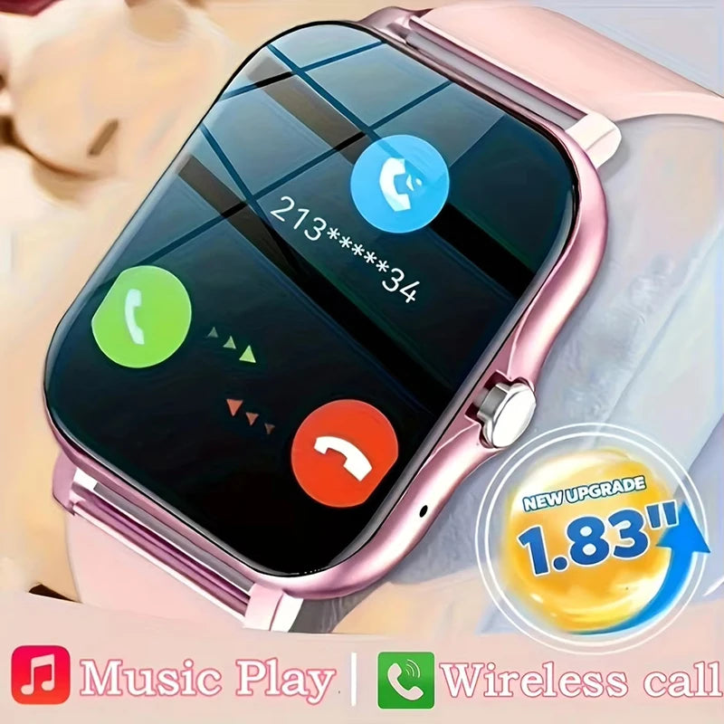 Ansoff 1.83" sport smart watch with fitness tracking, health monitor, waterproof design, wireless calling for men and women.