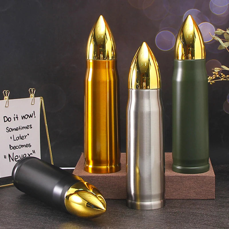 Thermo Bottle Stainless Steel Vacuum Shell Insulated Cup Portable Large Capacity Bullet Water Bottle Keeps Cold And Heat Gift