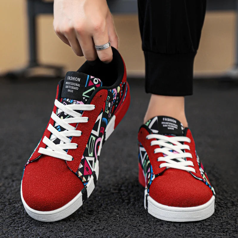 Ansoff men's flat bottomed outdoor sneakers with colorful design, non-slip sole, and comfortable fit for fitness and leisure activities.