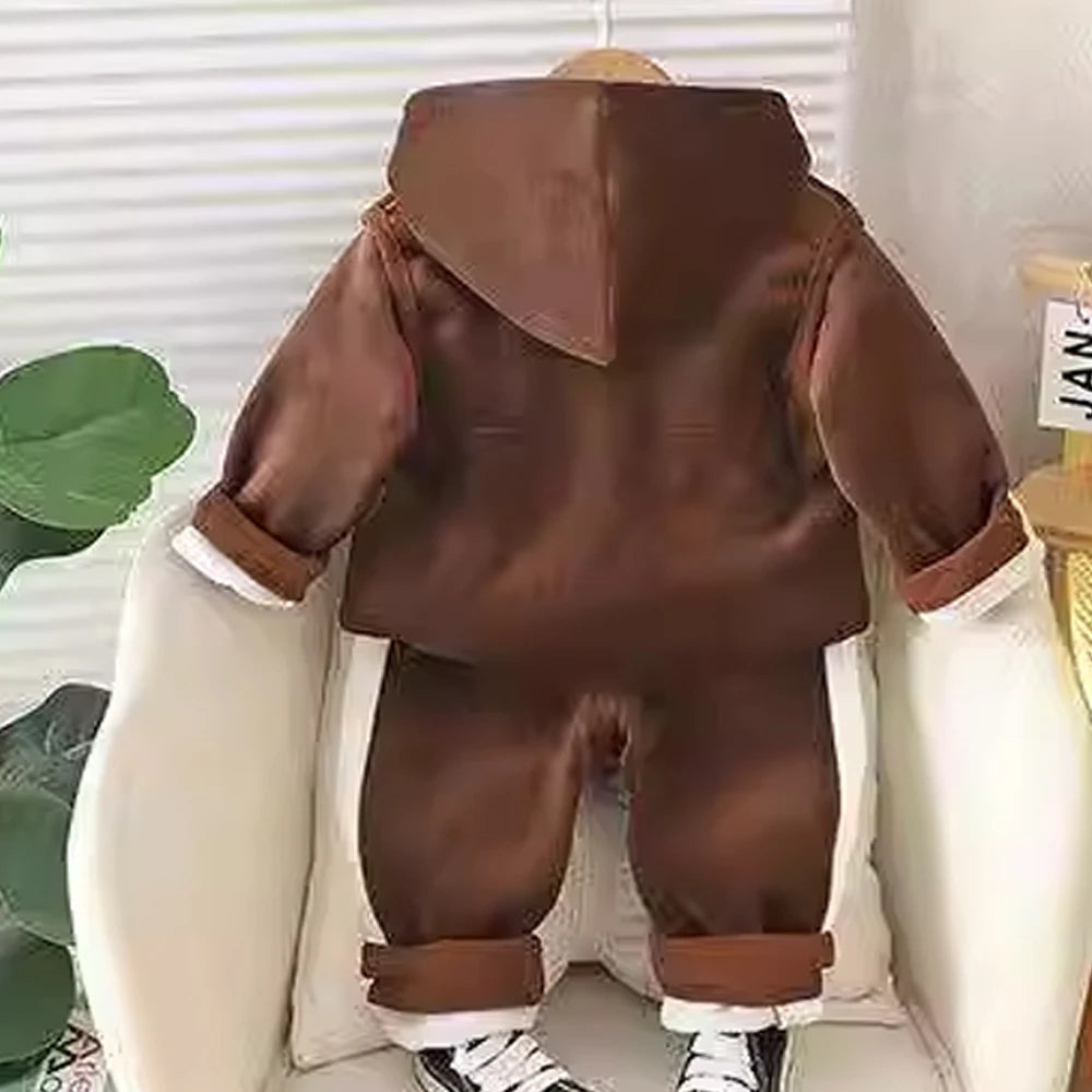 Baby Animal Clothes Sets For Boys Baby Outfits Children Boys Cartoon Lion Hooded Jacket+Top+Pants 3Pcs Set Infant Kid Tracksuits