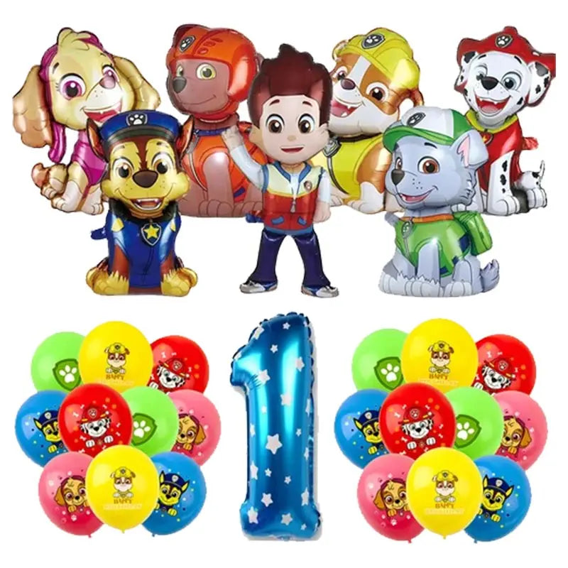 Paw Patrol Birthday Decoration Party Supplies Set Balloons Backdrop Plate Cup Cake Topper Paw Patrol Stickers Banner Party Favor