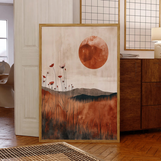 Modern Abstract Botanical Floral Art In Earthy Tones Art Painting Print Canvas Poster For Living Room Wall Art Home Decor