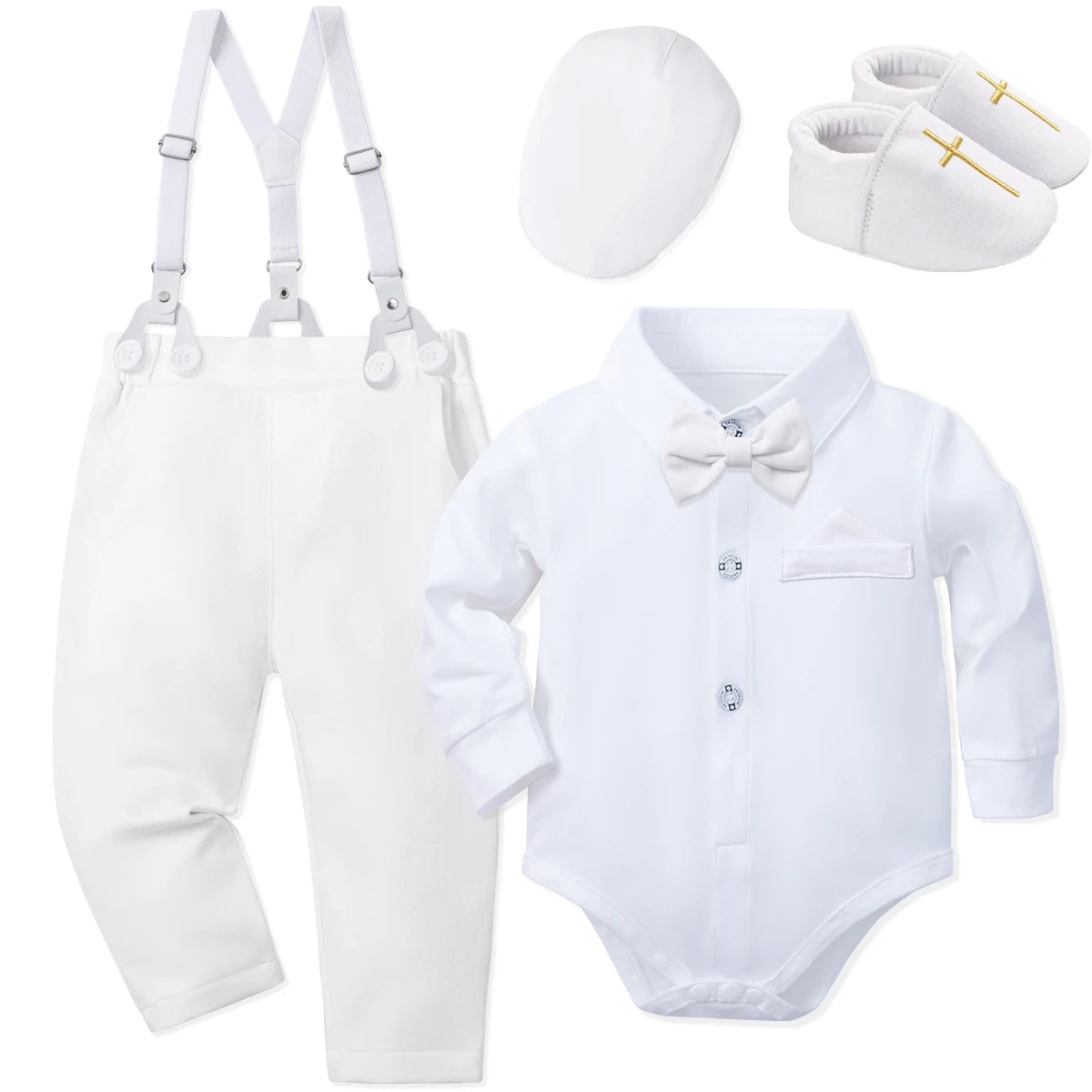 Baby Boys Baptism Outfits Infant Christening Church Blessing Suit Newborn Easter Birthday Party Girft White Clothes Set