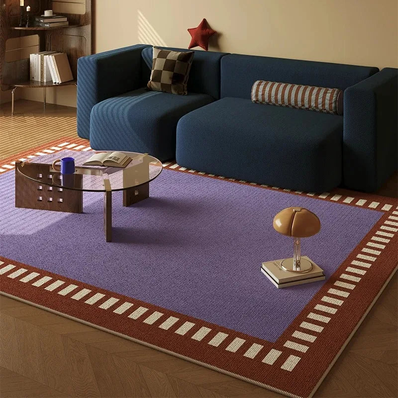 Simple Nordic Style Living Room Carpet, Anti-slip Floor Mat for Study and Bedroom Machine-washable Soft and Easy To Clean Rug