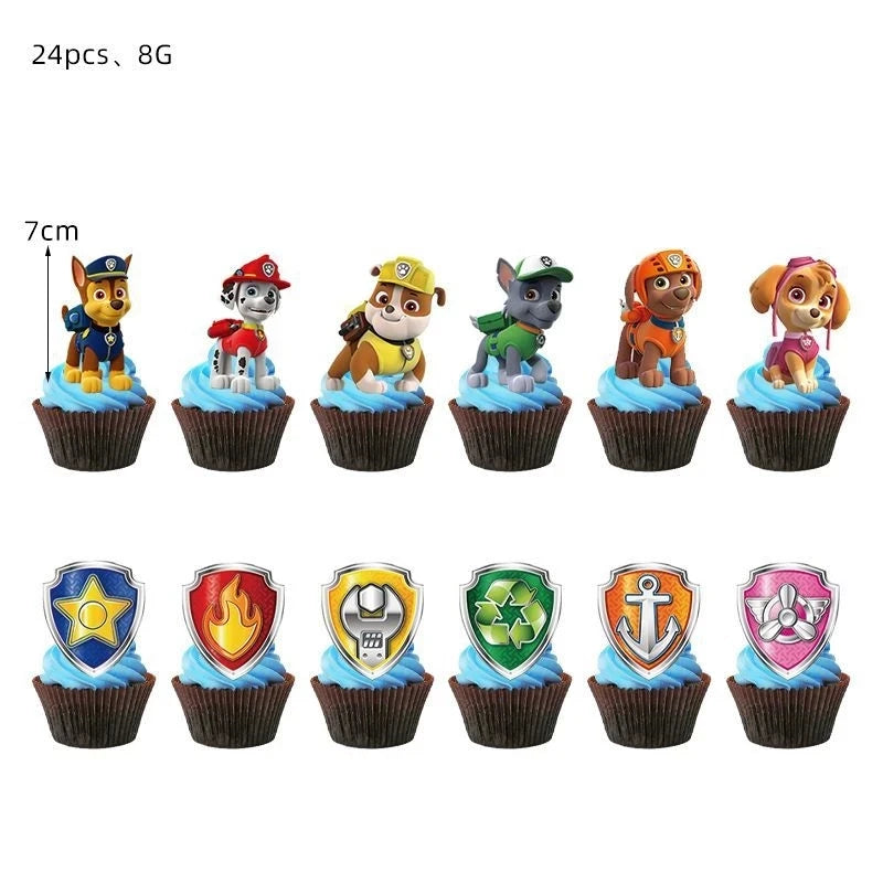 Paw Patrol Birthday Decoration Party Supplies Set Balloons Backdrop Plate Cup Cake Topper Paw Patrol Stickers Banner Party Favor
