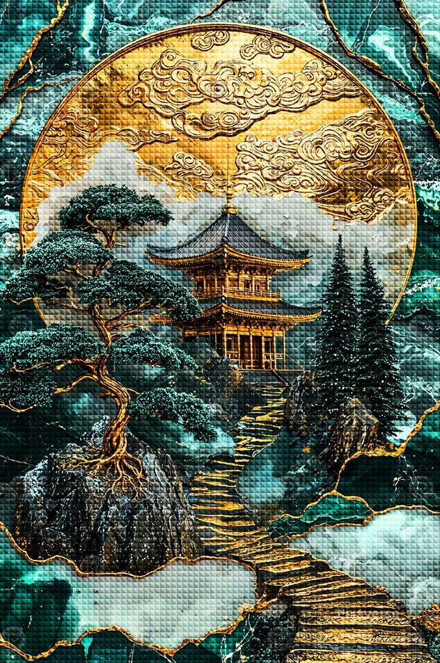 Diamond Mosaic Golden Bonsai Sanctuary Art Diamond Painting New Series 2025 Green Tree Diamond Embroidery Cross Stitch Home Gift