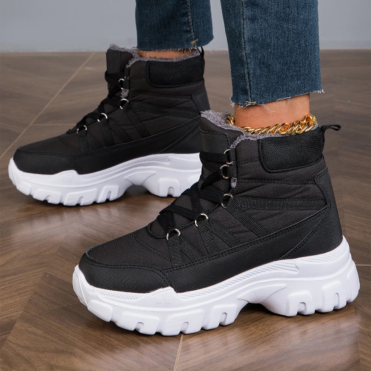 Red women's sports shoes by Ansoff with flat sole, designed for walking and heightening, featuring sporty, fashion-forward style.