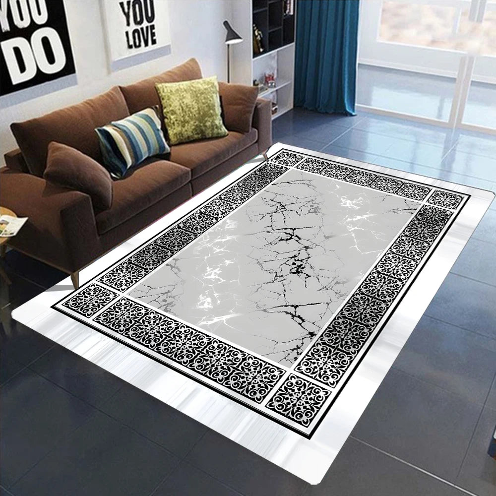 Gold Black Geometric Carpets Nordic Luxury Living Room Rugs for Bedroom Sofa Table Beside Large Area Rug Home Decor Mats Tapete