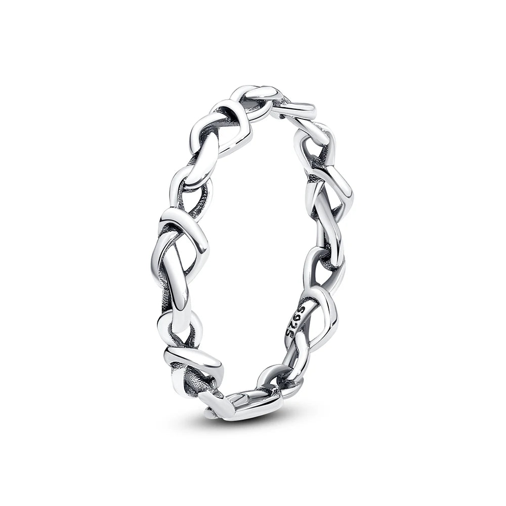 Sterling silver ring for women featuring a crown, love heart, and crystal accents in rose gold, from Ansoff luxury jewelry collection.