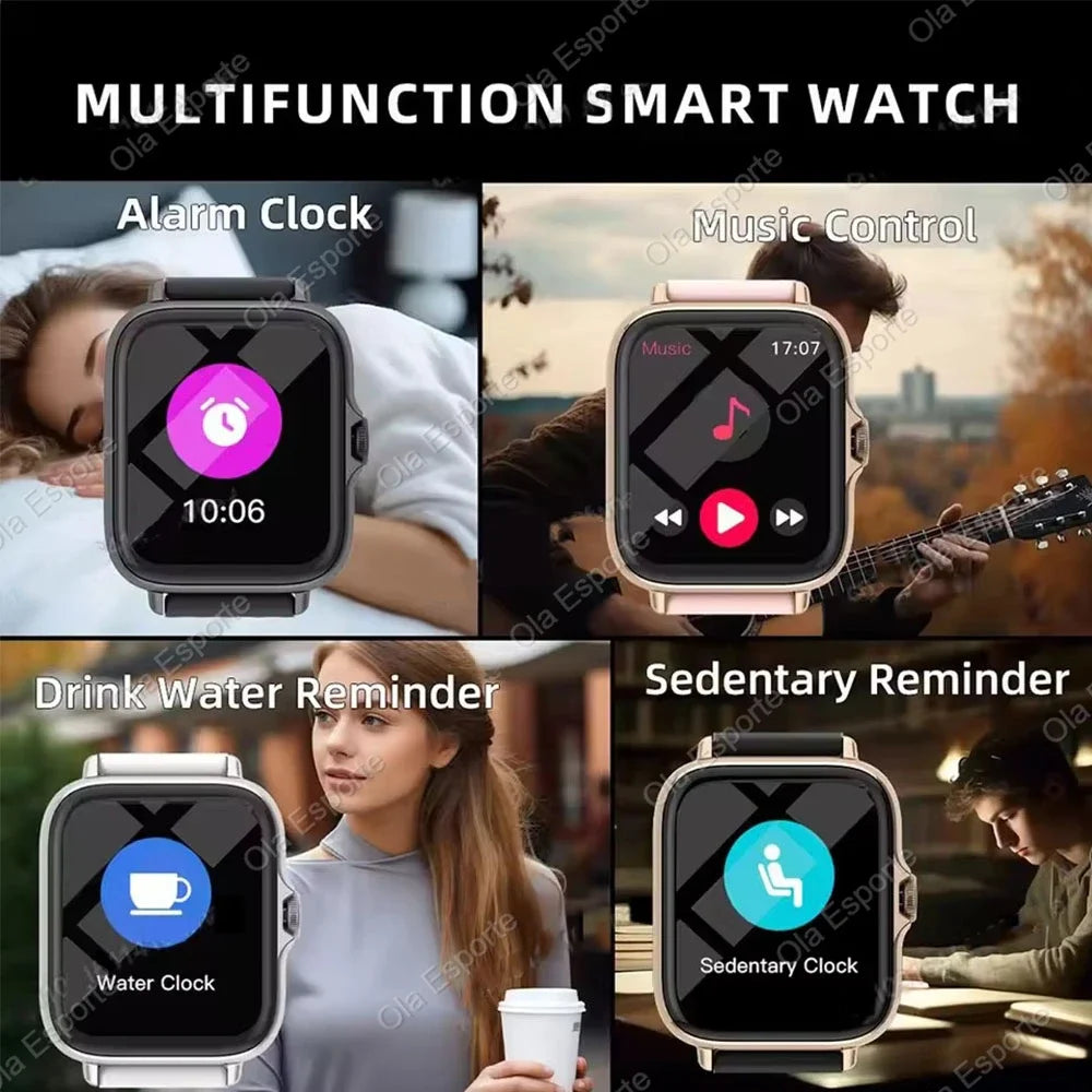 New Smart Watch Android Phone 2.01'' Infinite Screen Bluetooth Call Blood Oxygen/Pressure Monitoring Smart Watch Women Men Band