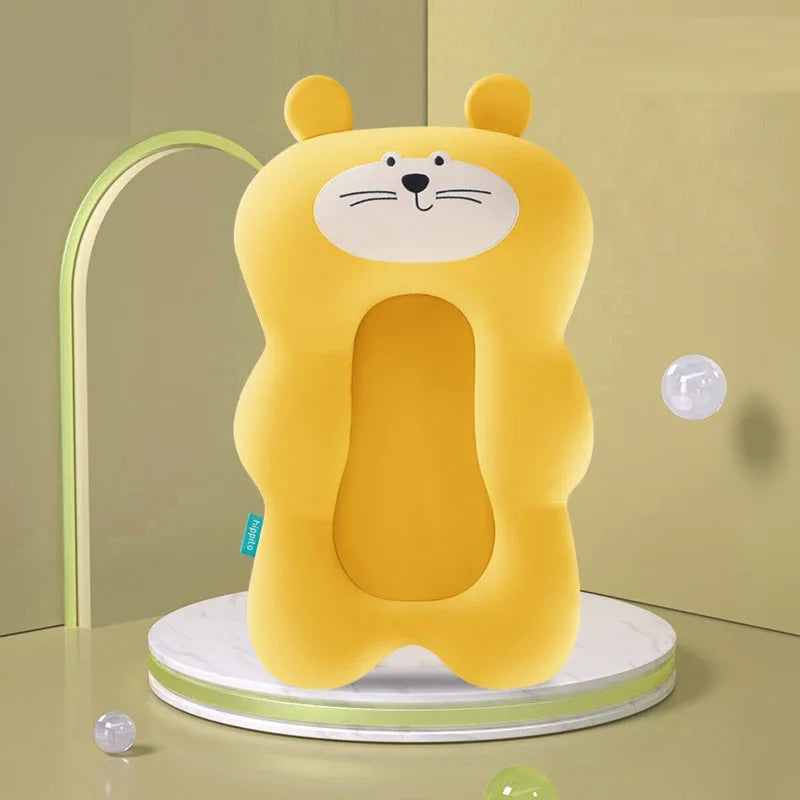 Ansoff baby shower bath tub pad with non-slip surface, soft animal-shaped cushion for newborn safety and comfort during bath time