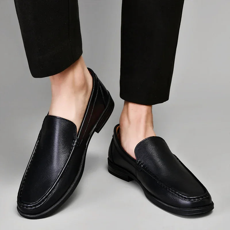 Male Comfy Walking Shoe Genuine Leather Slip on Mens Loafers New Trend Casual Shoes Men Designer Moccasins Hot Sale Drive Shoes - Acros