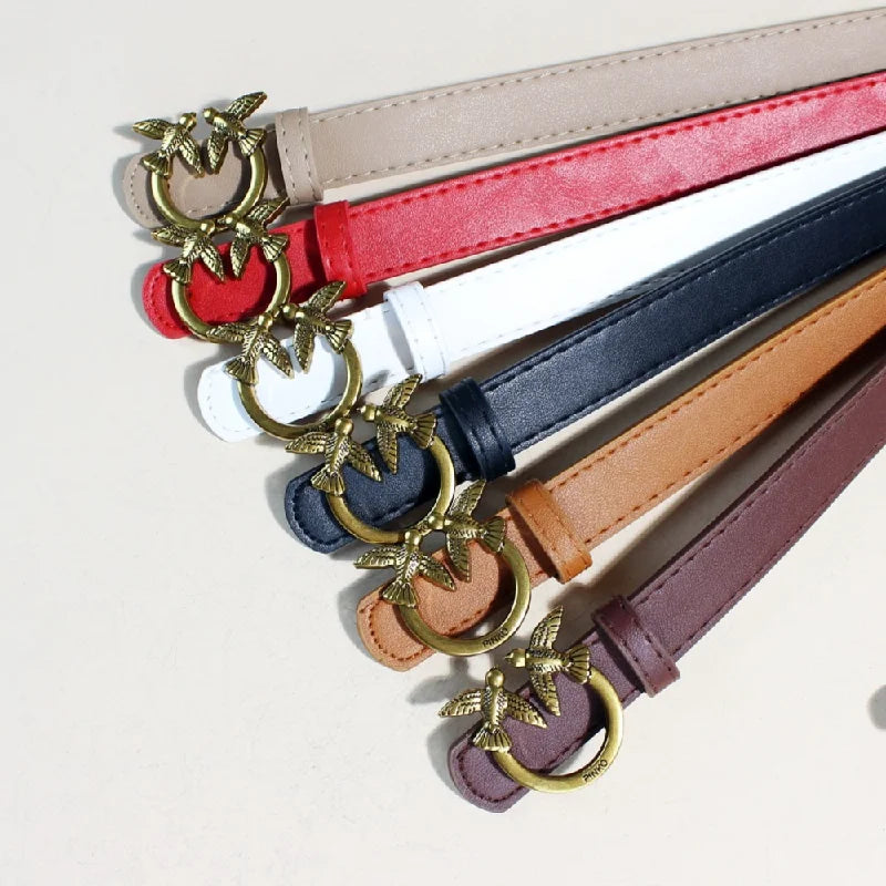 Assorted trendy leather casual belts for women, featuring 26 new models from Ansoff with fashionable European and American styles.