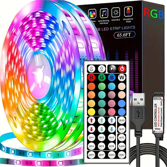 Ansoff LED strip lights with remote control, 1m to 20m RGB tape for wall, room, bedroom, party decor, and TV backlighting