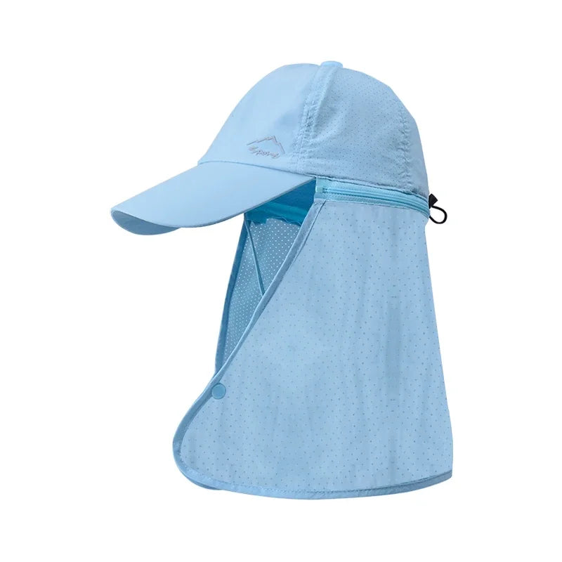 Ansoff men's summer fishing baseball cap with sun protection, quick-drying waterproof fabric, detachable visor, and outdoor bicycle style.