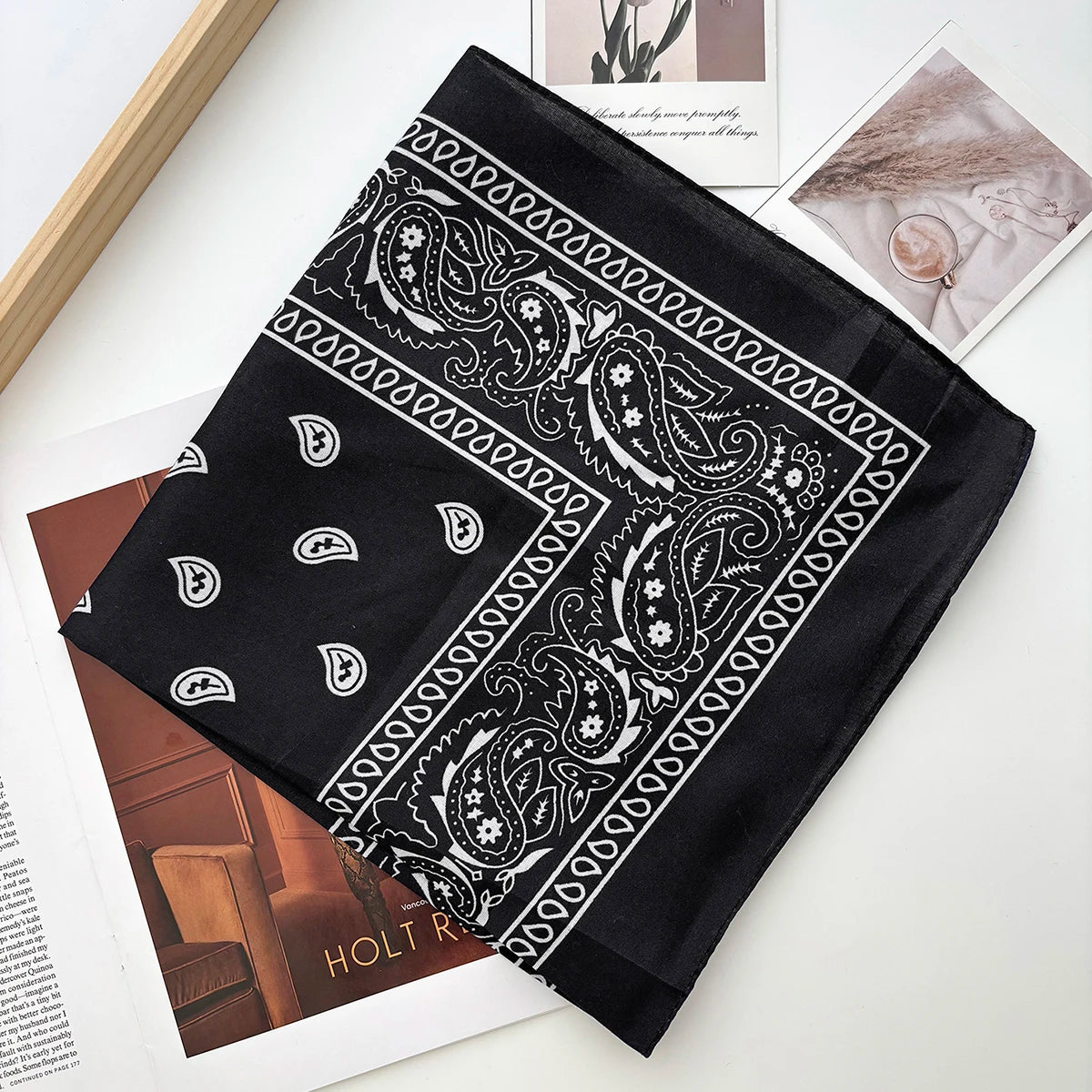 Unisex paisley bandana hairband and head wrap by Ansoff, suitable for men and women, with versatile cowboy and biker style.
