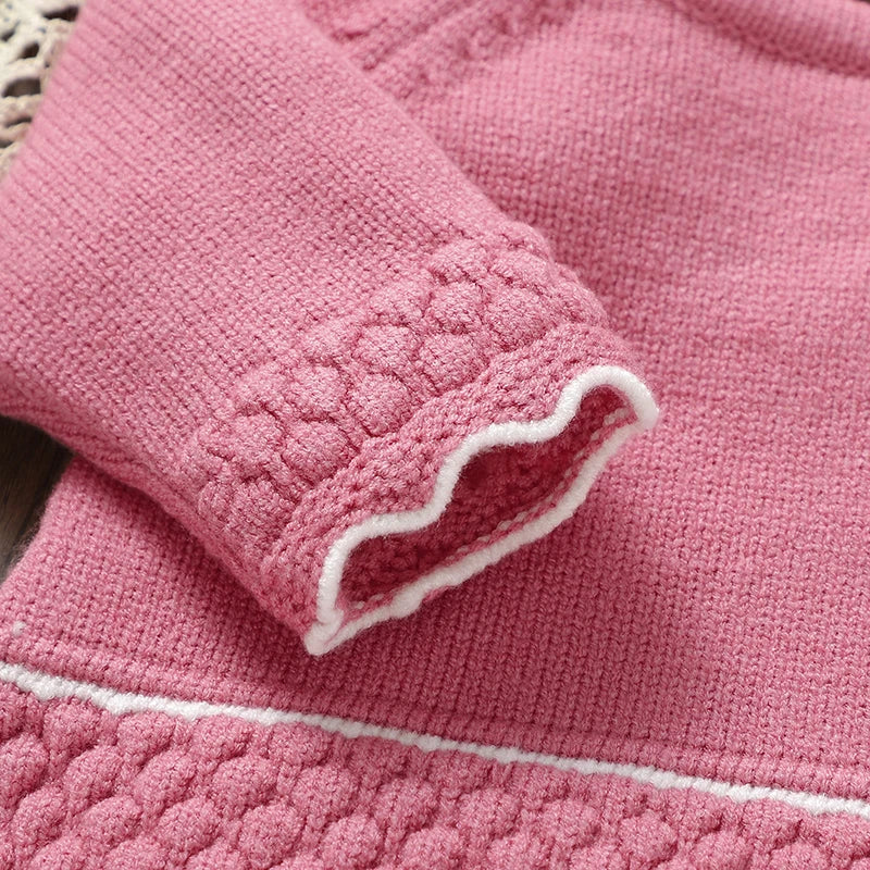 Baby Clothes Set Knit Newborn Girl Sweater Dress +Pants Foot Wrap Warm Fall Infant Top Pullover +Trousers 2pcs Fashion Cute 0-9M