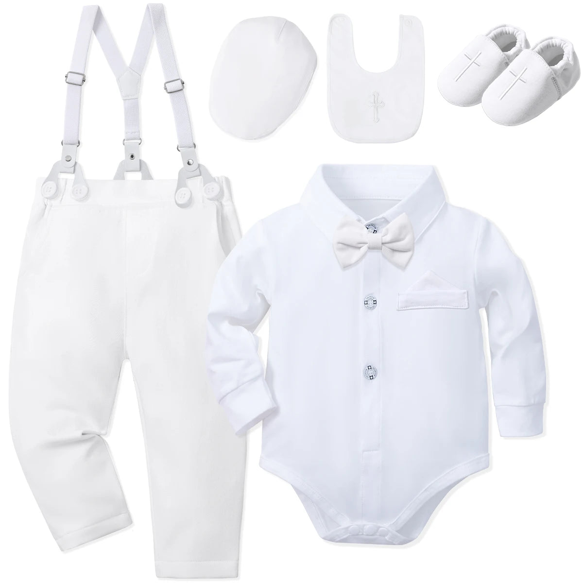 Baby Boys Baptism Outfits Infant Christening Church Blessing Suit Newborn Easter Birthday Party Girft White Clothes Set