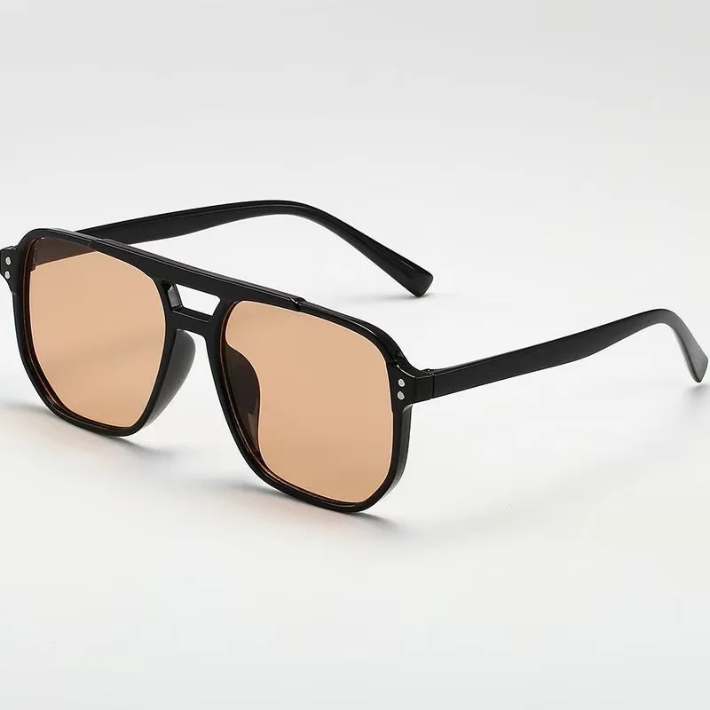 Vintage Men Women Big Sunglasses Men Square Shades Brand Designer Unisex Sun Glasses Black Lense Male Female Sunglasses UV400 - Acros