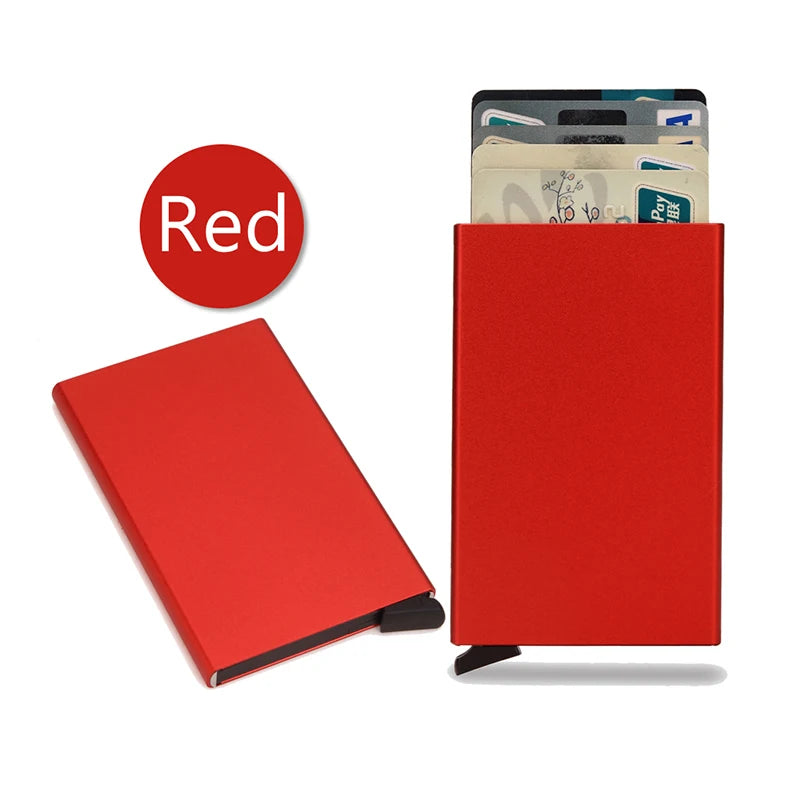 Rfid Smart Wallet Card Holder Metal Thin Slim Men Women Wallets Pop Up Minimalist Wallet Small Black Purse Vallet Walets for Men - Acros