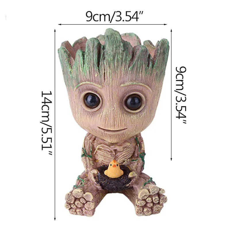 Miniature Groot figurine by Ansoff, 5cm desktop decor ornament, cartoon tree man craft for home decoration and office display.