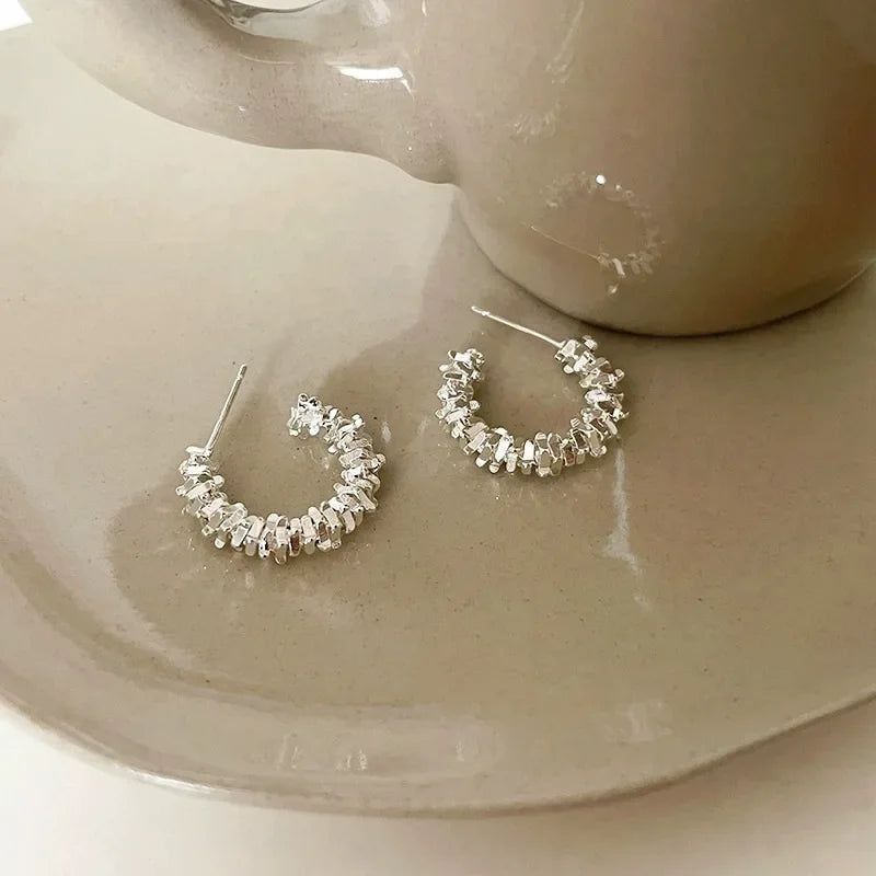 LATS New Fashion Trend Unique Design Elegant Exquisite Irregular C Shape Earrings Female Jewelry Party Premium Gift Wholesale - Acros